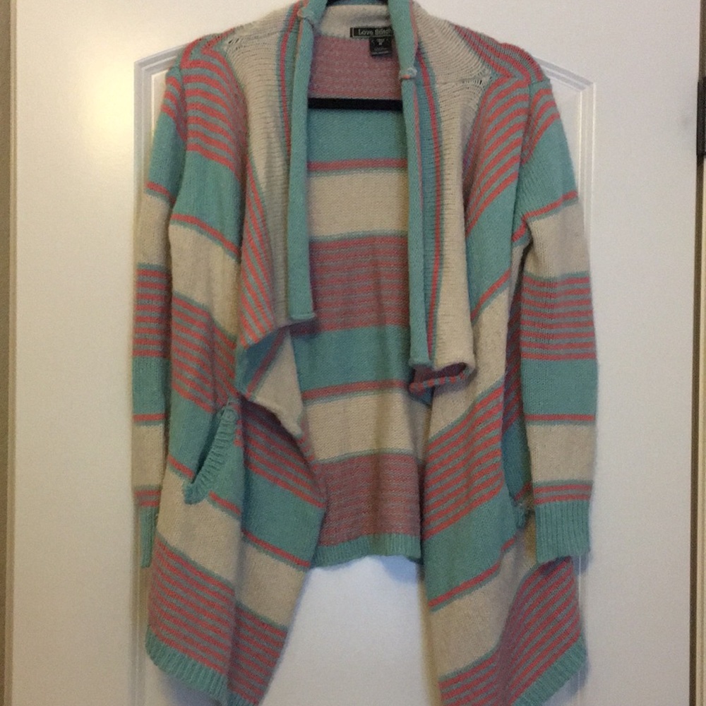 Love Stitch striped cardigan